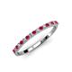 3 - Iskra 1.50 mm Round Ruby and Lab Grown Diamond 18 Stone Wedding Band 