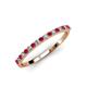 3 - Iskra 1.50 mm Round Ruby and Diamond 18 Stone Wedding Band 