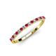 3 - Iskra 1.50 mm Round Ruby and Diamond 18 Stone Wedding Band 