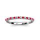 4 - Iskra 1.50 mm Round Ruby and Diamond 18 Stone Wedding Band 