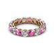 2 - Tiffany 3.87 ctw Pink Sapphire and Lab Grown Diamond (3.80 mm) Eternity Band 