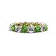 1 - Tiffany 4.06 ctw Green Garnet and Lab Grown Diamond (3.80 mm) Eternity Band 