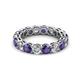 2 - Tiffany 3.60 ctw Iolite and Lab Grown Diamond (3.80 mm) Eternity Band 