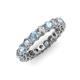 4 - Tiffany 2.90 ctw Aquamarine and Diamond (3.40 mm) Eternity Band 