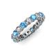 4 - Tiffany 2.90 ctw Blue Topaz and Diamond (3.40 mm) Eternity Band 