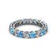 3 - Tiffany 2.90 ctw Blue Topaz and Lab Grown Diamond (3.40 mm) Eternity Band 