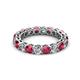 3 - Tiffany 3.08 ctw Ruby and Lab Grown Diamond (3.40 mm) Eternity Band 