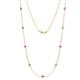 1 - Adia (9 Stn/4mm) Pink Sapphire and Diamond on Cable Necklace 