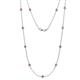 1 - Asta (11 Stn/4mm) Pink Sapphire on Cable Necklace 
