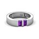 3 - Carter 0.54 ctw Baguette Shape Amethyst Two Stone Men Wedding Band (5 mm) 