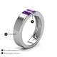 5 - Carter 0.54 ctw Baguette Shape Amethyst Two Stone Men Wedding Band (5 mm) 