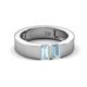 3 - Carter 0.54 ctw Baguette Shape Aquamarine Two Stone Men Wedding Band (5 mm) 