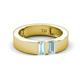 3 - Carter 0.54 ctw Baguette Shape Aquamarine Two Stone Men Wedding Band (5 mm) 