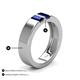 5 - Carter 0.60 ctw Baguette Shape Blue Sapphire Two Stone Men Wedding Band (5 mm) 
