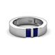 3 - Carter 0.60 ctw Baguette Shape Blue Sapphire Two Stone Men Wedding Band (5 mm) 