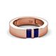 3 - Carter 0.60 ctw Baguette Shape Blue Sapphire Two Stone Men Wedding Band (5 mm) 