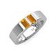 4 - Carter 0.50 ctw Baguette Shape Citrine Two Stone Men Wedding Band (5 mm) 
