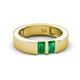 3 - Carter 0.50 ctw Baguette Shape Emerald Two Stone Men Wedding Band (5 mm) 