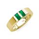 4 - Carter 0.50 ctw Baguette Shape Emerald Two Stone Men Wedding Band (5 mm) 