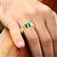 2 - Carter 0.50 ctw Baguette Shape Emerald Two Stone Men Wedding Band (5 mm) 
