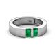 3 - Carter 0.50 ctw Baguette Shape Emerald Two Stone Men Wedding Band (5 mm) 