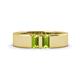 1 - Carter 0.60 ctw Baguette Shape Peridot Two Stone Men Wedding Band (5 mm) 