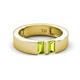3 - Carter 0.60 ctw Baguette Shape Peridot Two Stone Men Wedding Band (5 mm) 