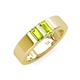 4 - Carter 0.60 ctw Baguette Shape Peridot Two Stone Men Wedding Band (5 mm) 