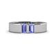 1 - Carter 0.60 ctw Baguette Shape Tanzanite Two Stone Men Wedding Band (5 mm) 