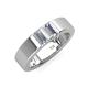 4 - Carter 0.60 ctw Baguette Shape Natural Diamond Two Stone Men Wedding Band (5 mm) 