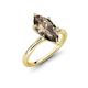 4 - Solina 1.89 ctw Marquise Shape Smoky Quartz accented Lab Grown Diamond Hidden Halo Women Engagement Ring 