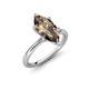 4 - Solina 1.89 ctw Marquise Shape Smoky Quartz accented Lab Grown Diamond Hidden Halo Women Engagement Ring 