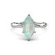 1 - Solina 1.12 ctw Marquise Shape Opal accented Lab Grown Diamond Hidden Halo Women Engagement Ring 