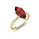 4 - Solina 2.19 ctw Marquise Shape Red Garnet accented Lab Grown Diamond Hidden Halo Women Engagement Ring 