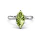 1 - Solina 2.14 ctw Marquise Shape Peridot accented Lab Grown Diamond Hidden Halo Women Engagement Ring 