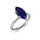 4 - Solina 2.24 ctw Marquise Shape Created Blue Sapphire accented Lab Grown Diamond Hidden Halo Women Engagement Ring 