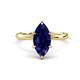 1 - Solina 2.24 ctw Marquise Shape Created Blue Sapphire accented Lab Grown Diamond Hidden Halo Women Engagement Ring 