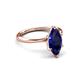 3 - Solina 2.24 ctw Marquise Shape Created Blue Sapphire accented Lab Grown Diamond Hidden Halo Women Engagement Ring 