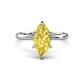 1 - Solina 2.28 ctw Marquise Shape Created Yellow Sapphire accented Lab Grown Diamond Hidden Halo Women Engagement Ring 