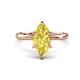 1 - Solina 2.28 ctw Marquise Shape Created Yellow Sapphire accented Lab Grown Diamond Hidden Halo Women Engagement Ring 