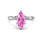 1 - Solina 2.28 ctw Marquise Shape Created Pink Sapphire accented Lab Grown Diamond Hidden Halo Women Engagement Ring 