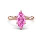1 - Solina 2.28 ctw Marquise Shape Created Pink Sapphire accented Lab Grown Diamond Hidden Halo Women Engagement Ring 