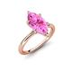 4 - Solina 2.28 ctw Marquise Shape Created Pink Sapphire accented Lab Grown Diamond Hidden Halo Women Engagement Ring 