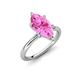 4 - Solina 2.28 ctw Marquise Shape Created Pink Sapphire accented Lab Grown Diamond Hidden Halo Women Engagement Ring 
