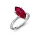 4 - Solina 2.24 ctw Marquise Shape Created Ruby accented Lab Grown Diamond Hidden Halo Women Engagement Ring 