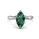 1 - Solina 2.24 ctw Marquise Shape Created Emerald accented Lab Grown Diamond Hidden Halo Women Engagement Ring 