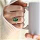 2 - Solina 2.24 ctw Marquise Shape Created Emerald accented Lab Grown Diamond Hidden Halo Women Engagement Ring 