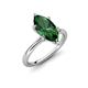 4 - Solina 2.24 ctw Marquise Shape Created Emerald accented Lab Grown Diamond Hidden Halo Women Engagement Ring 