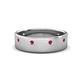1 - Orion 0.20 ctw Round Ruby Brushed Satin Finish Men Wedding Band (7 mm) 