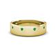 1 - Orion 0.14 ctw Round Emerald Brushed Satin Finish Men Wedding Band (7 mm) 